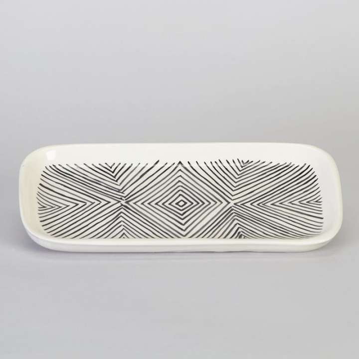 Priser på Fad hvid - Motiv Ethnic chic 10x20