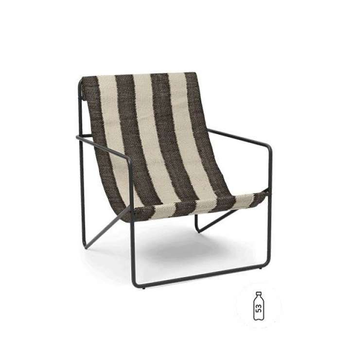 Priser på Ferm Living Desert Lounge Chair - Black/Off-White/Chocolate