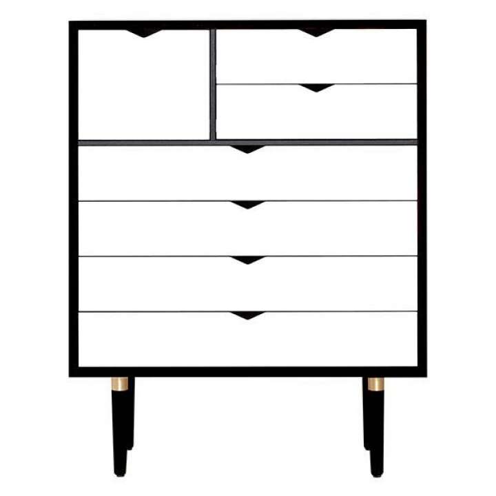 Priser på Andersen Furniture S8 kommode - Eg sort - Hvide fronter