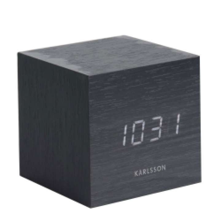 Priser på Vækkeur Cube i sort